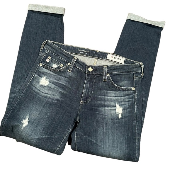 Adriano Goldschmied AG ED Denim The Stilt Cigarette Roll Up Jeans Women … - Picture 1 of 8